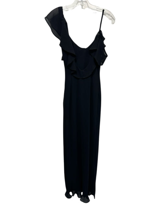Runaway The Label Size XS Black Polyester Ruffle Detail Cap Sleeve Dress Black / XS