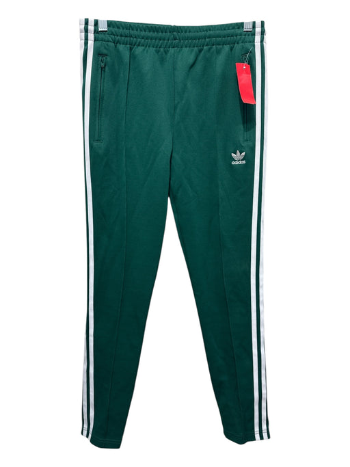 Adidas Size XS Green & White Polyester Blend 3 Stripe Slim Ankle Pants Green & White / XS
