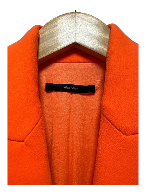 Alex Perry Size 8 Neon Orange Polyester Long Double Breast Shoulder Pads Blazer Neon Orange / 8