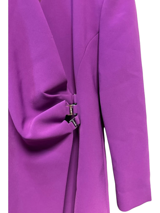 The Attico Size 48 Purple Synthetic Silver Hardware V Neck Gathered Dress Blazer Purple / 48