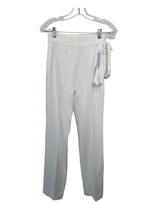 UNTTLED Size 2 White Triacetate Blend Blazer Pleated Back Tie Waist Pant Set White / 2