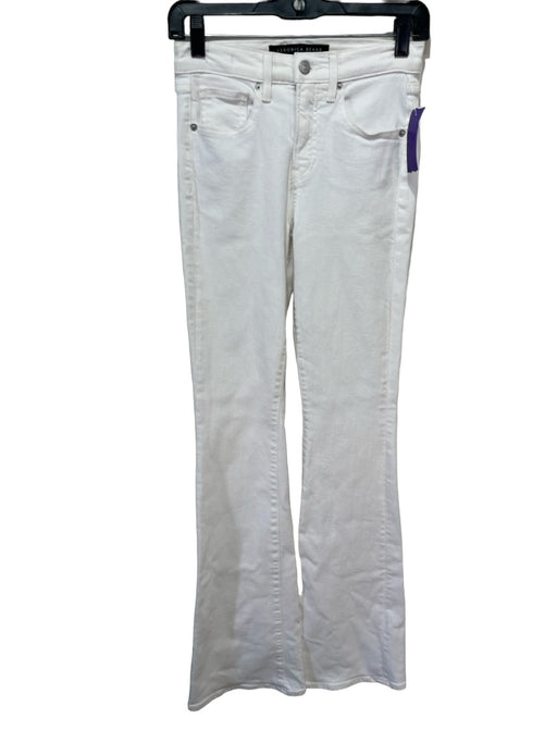 Veronica Beard Jeans Size 24 White Cotton Denim High Rise Slim Fit Flare Jeans White / 24