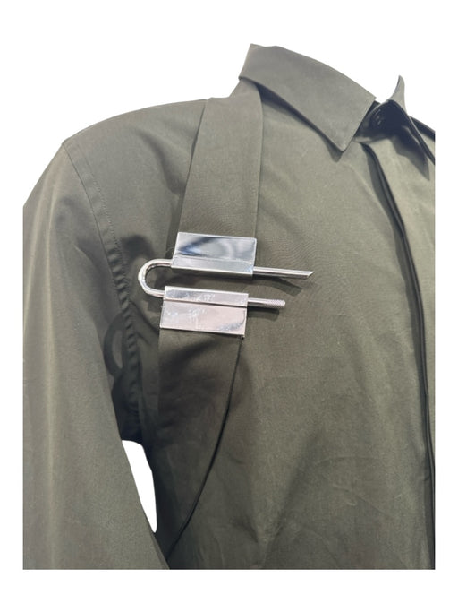 Givenchy NWT Size 41 Olive Cotton Solid Buckle Detail Men's Long Sleeve Shirt 41