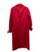 Ted Baker Size 3/Large Red Wool Blend Belted Lapel Flat Pocket Full Length Coat Red / 3/Large