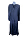 5a7 Cinq a Sept Size 8 Navy Blue Silk Side Tie Surplice Long Sleeve Maxi Dress Navy Blue / 8