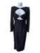 Alex Perry Size S/10 Black Polyester Front Cut Out Cupped Long Sleeve Dress Black / S/10