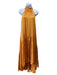 Jonathan Simkhai Size M Orange Silk Textured High Neck Maxi Dress Orange / M