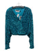 ROTATE BIRGER CHRISTENSEN Size 8/40 Metallic Blue Fully Sequinned Surplice Top Metallic Blue / 8/40