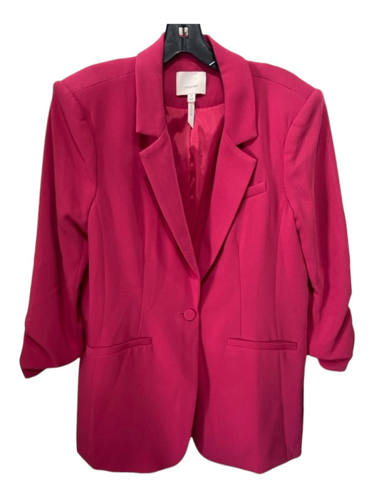 5a7 Cinq a Sept Size 10 Coral Pink Triacetate Blend One Button Blazer Jacket Coral Pink / 10