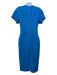 Victoria Beckham Size 10 Blue Polyester Blend Cap Sleeve Paneled Back Zip Dress Blue / 10