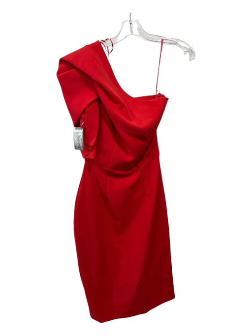 Safiyaa Size 6 Red Orange Polyester Blend One Shoulder Darted Sash Incl. Dress Red Orange / 6