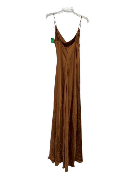 Jonathan Simkhai Size 10 Copper Brown Acetate Blend Spaghetti Strap Dress Copper Brown / 10