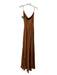 Jonathan Simkhai Size 10 Copper Brown Acetate Blend Spaghetti Strap Dress Copper Brown / 10