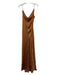 Jonathan Simkhai Size 10 Copper Brown Acetate Blend Spaghetti Strap Dress Copper Brown / 10