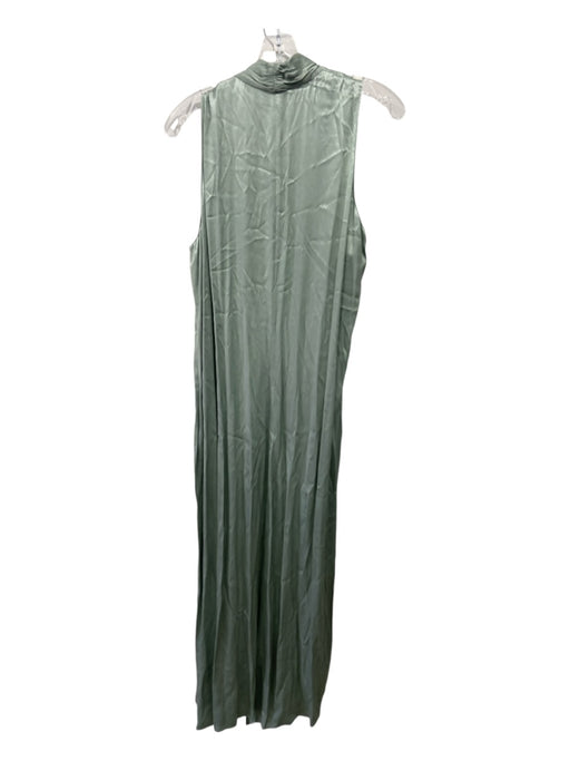 Vince Size Large Seafoam Green Viscose Blend Sleeveless Wrap Midi Dress Seafoam Green / Large