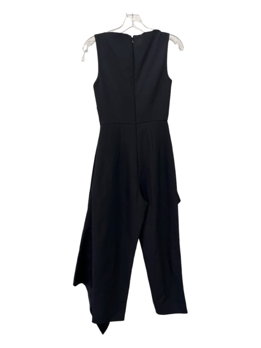 Solace London Size 2 Black Polyester Sleeveless Asymmetric Princess Cut Jumpsuit Black / 2