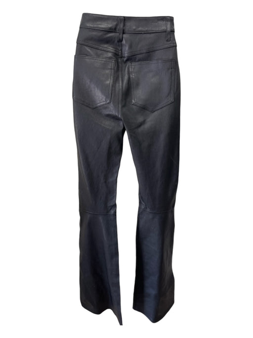 SPRWMN Size XS Black Leather High Rise Pockets Bell Bottom Pants Black / XS