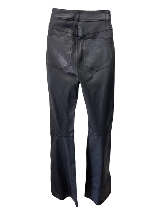 SPRWMN Size XS Black Leather High Rise Pockets Bell Bottom Pants Black / XS