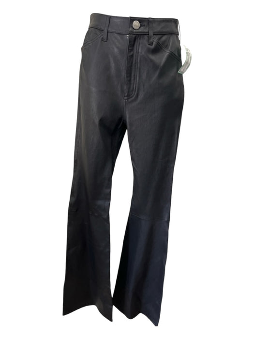 SPRWMN Size XS Black Leather High Rise Pockets Bell Bottom Pants Black / XS