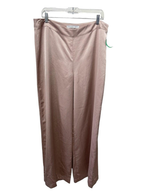 Trina Turk Size 12 Dusty Rose Polyester High Rise Side Zip Darted Wide Leg Pants Dusty Rose / 12