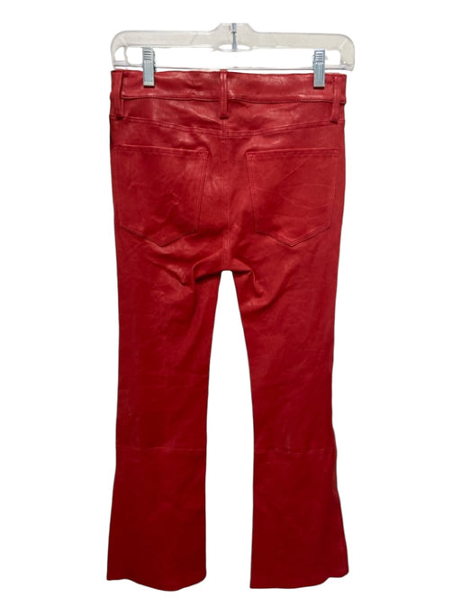 Frame Size 25 Red Lamb leather High Rise Pockets Crop Pants Red / 25