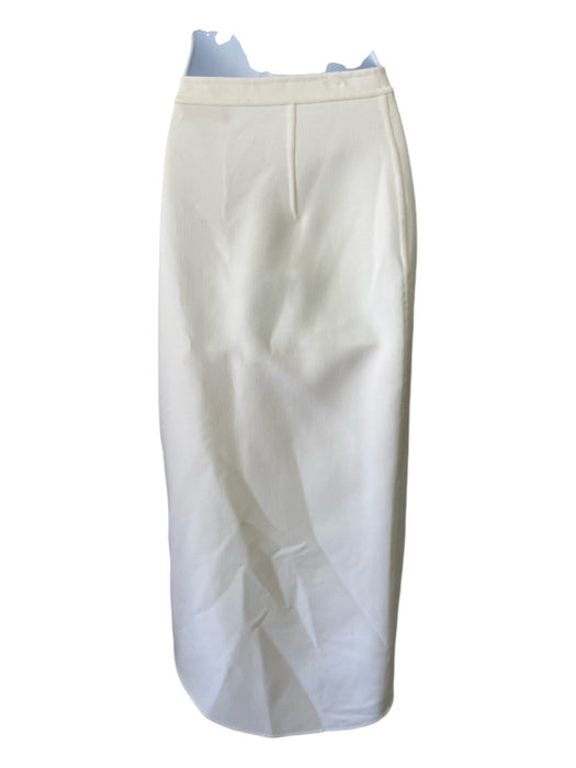 Michael Kors Collection Size 10 Cream White Virgin Wool Side Slit Darted Skirt Cream White / 10