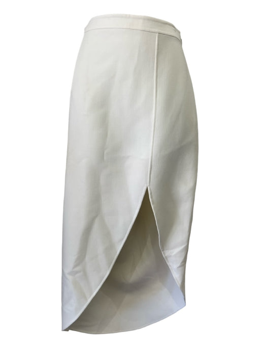 Michael Kors Collection Size 10 Cream White Virgin Wool Side Slit Darted Skirt Cream White / 10