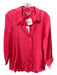 L'agence Size XL Coral Pink Silk Button Down Long Sleeve Collar Top Coral Pink / XL