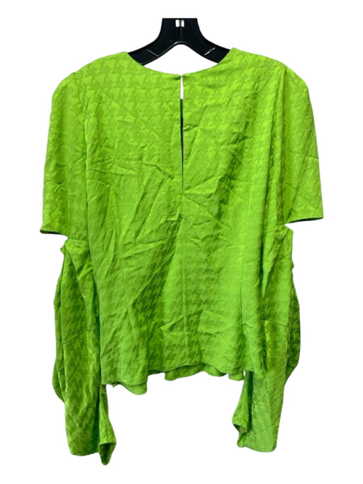 Hellessy Size 10 Neon Green Viscose Jacquard Round Neck Front keyhole Top Neon Green / 10