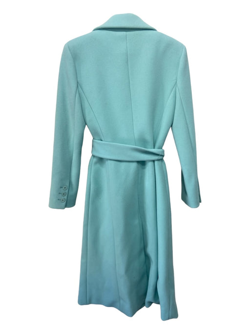 Alice + Olivia Size S Teal Blue Polyester 3 Button Flap Pocket Sash Coat Teal Blue / S