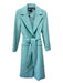 Alice + Olivia Size S Teal Blue Polyester 3 Button Flap Pocket Sash Coat Teal Blue / S