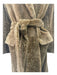 Nour Hammour Size 38 Olive Brown Lamb Fur Flat Pockets Sash Maxi Coat Olive Brown / 38