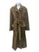 Nour Hammour Size 38 Olive Brown Lamb Fur Flat Pockets Sash Maxi Coat Olive Brown / 38