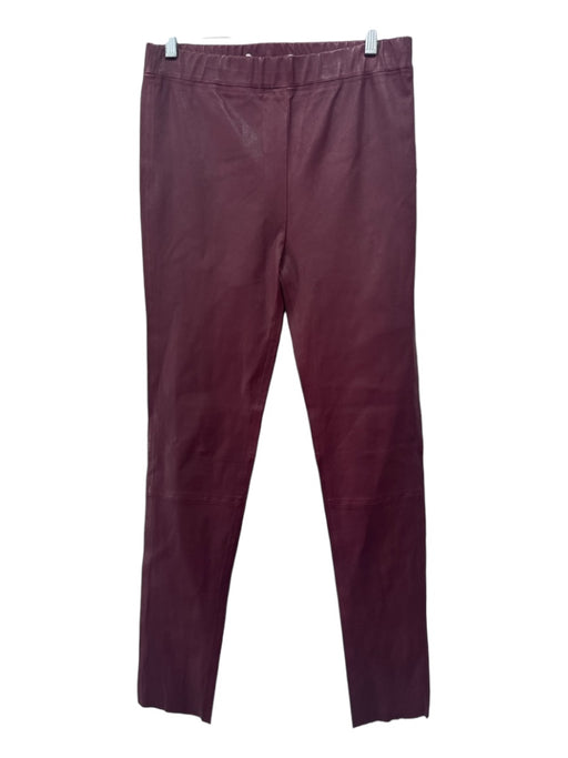 Walter Baker Size L Burgundy Red Leather Elastic Waist Legging Pants Burgundy Red / L