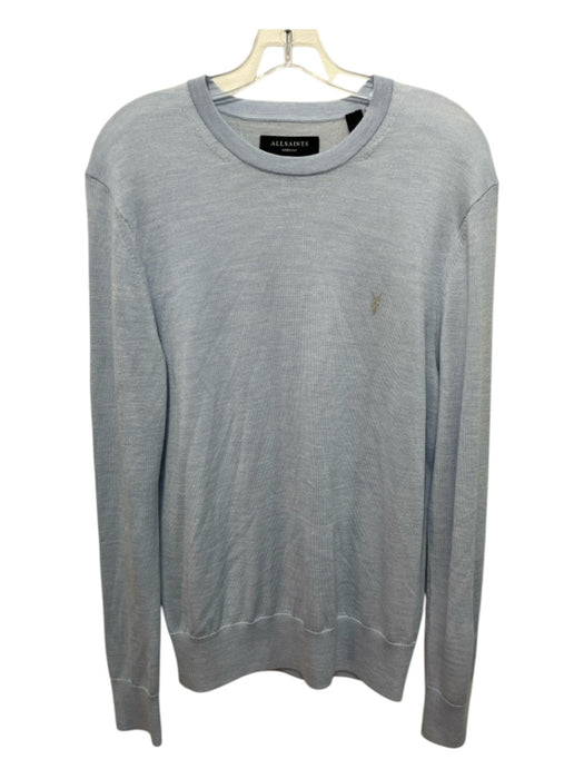 ALLSAINTS Size M Light blue Merino Wool Solid Crew Men's Sweater M