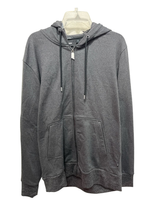 Boss NWT Size L Gray Synthetic Solid Zip UP Hoodie Men's Jacket L