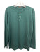 Theory Size L Green Cotton Solid Henley Men's Long Sleeve Shirt L