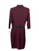 Reiss Size M Plum Purple Viscose & Polyamide Long Sleeve Belted Midi Dress Plum Purple / M