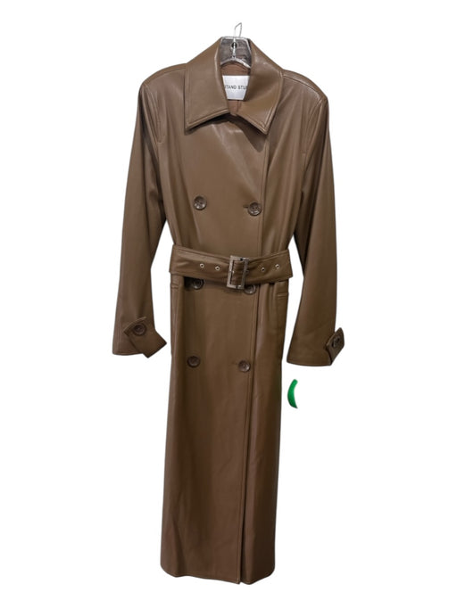 Stand Studio Size M/L Brown Trench Double Breast Belt Coat Brown / M/L