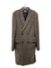 The Kooples Size 48 Brown & Black Wool Plaid Peacoat Double Breasted Coat Brown & Black / 48