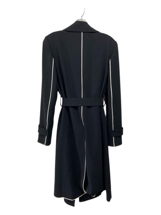 Theory Size S Black & White Triacetate & Polyester Trench Sash Open Front Coat Black & White / S