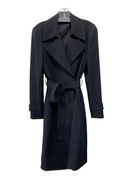 Theory Size S Black & White Triacetate & Polyester Trench Sash Open Front Coat Black & White / S