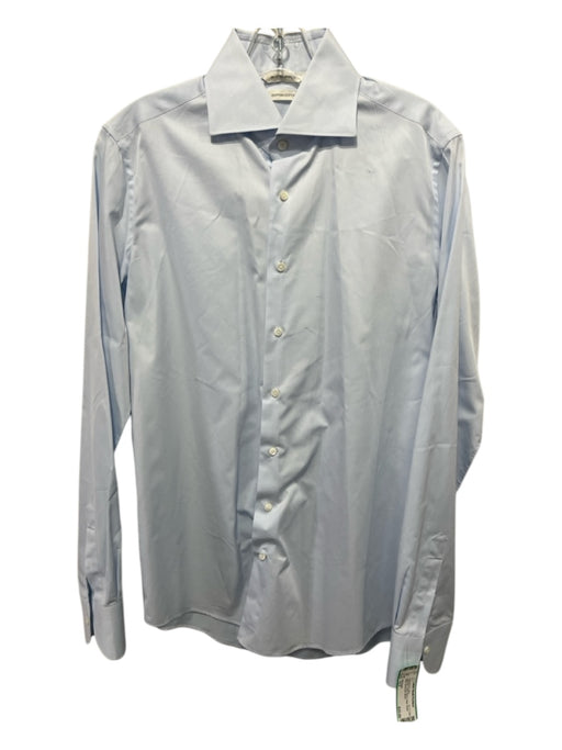 Suitsupply Size 15.5 Light blue Cotton Blend Solid Button Down Long Sleeve Shirt 15.5