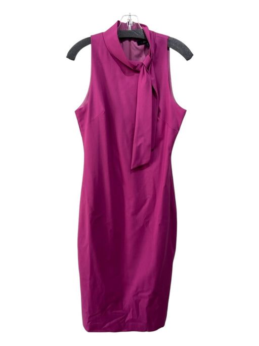 Badgley Mischka Size 10 Magenta Pink Rayon Blend Sleeveless Tie Neck Dress Magenta Pink / 10