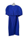 Safiyaa Size 14 Royal Blue Polyester One Shoulder Cape Back Slit Midi Dress Royal Blue / 14