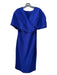 Safiyaa Size 14 Royal Blue Polyester One Shoulder Cape Back Slit Midi Dress Royal Blue / 14