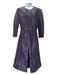 Akris Size 10 Dark Purple Cotton Blend Coated Half Button A Line Pleated Dress Dark Purple / 10