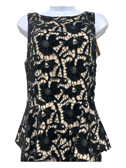 Alice + Olivia Size 8 Black & Beige Sleeveless Laser Cut Mermaid Dress Black & Beige / 8