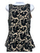 Alice + Olivia Size 8 Black & Beige Sleeveless Laser Cut Mermaid Dress Black & Beige / 8