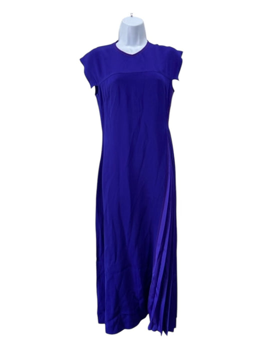 Victoria Beckham Size 2 Indigo Purple Acetate Blend Cap Sleeve Back Zip Dress Indigo Purple / 2